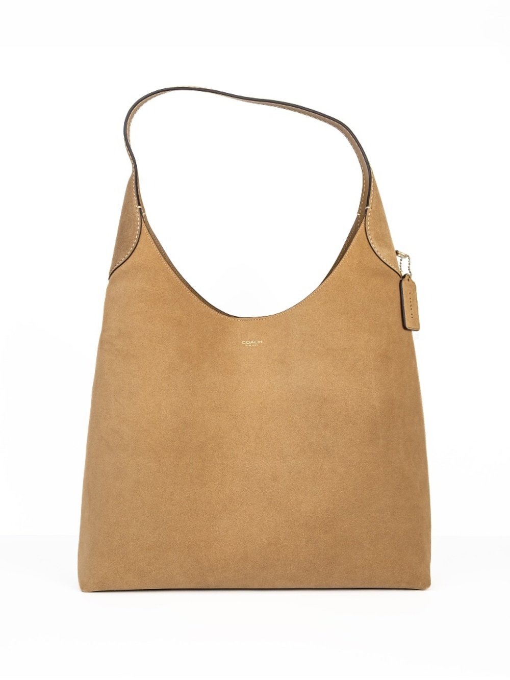 COACH Brooklyn 39 Large Suede Shoulder Bag Sand CW636 $495 NWT